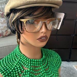 ✨NEW Sage Tan Blue Light Stylish glasses w/ glasses holder and cleaning towel